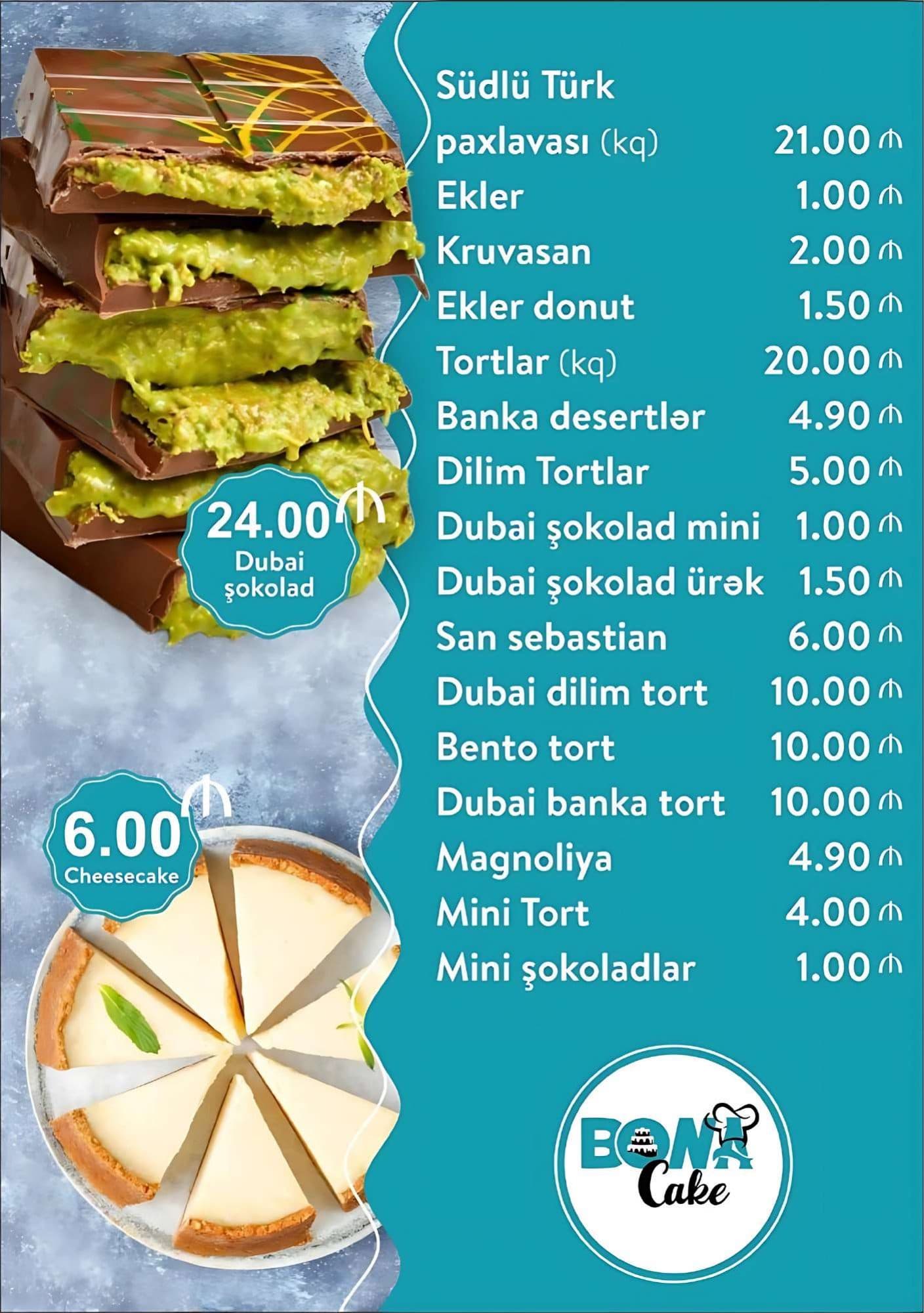 Bona Cake menyu 2