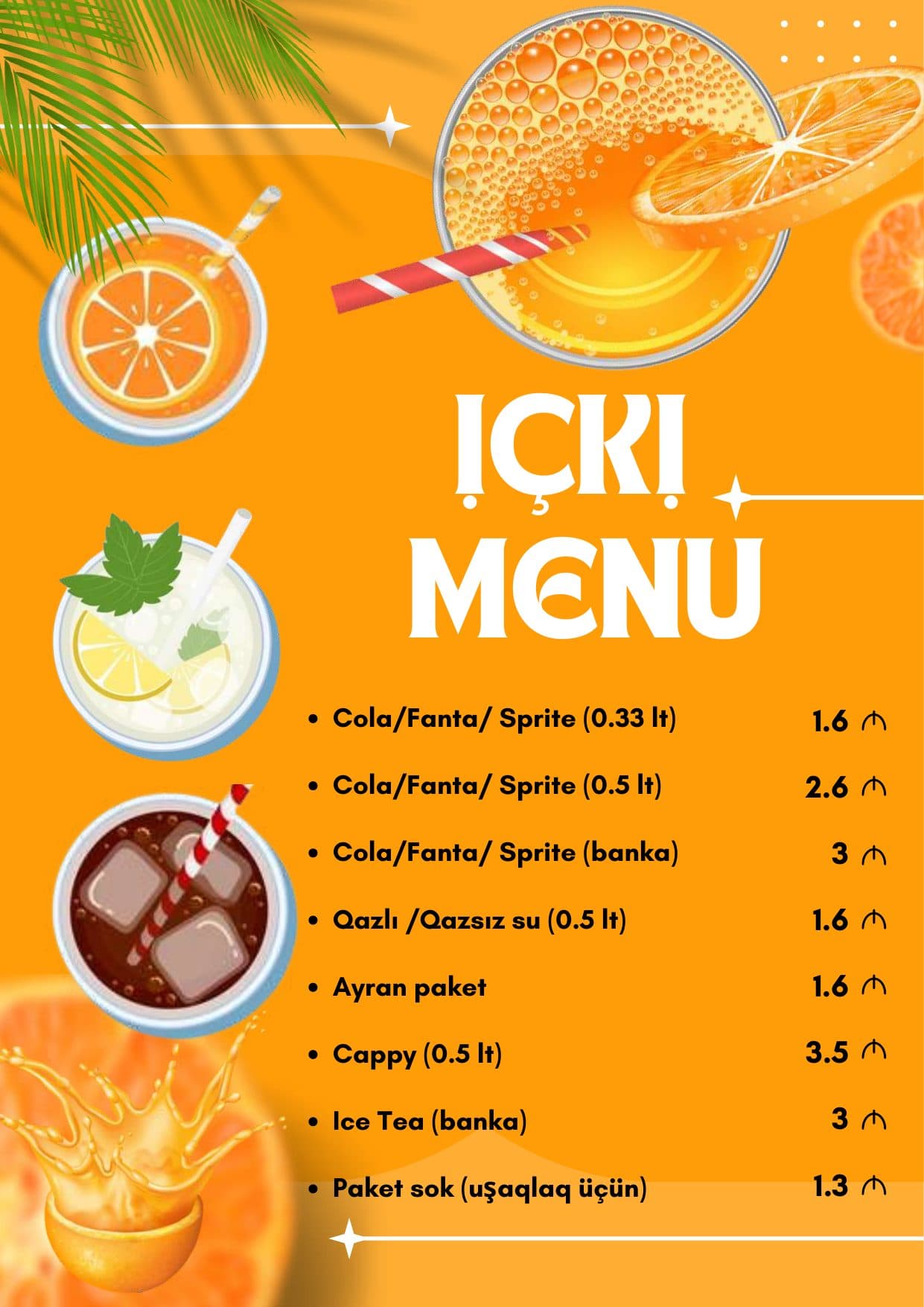 Kündə Baku menyu 12