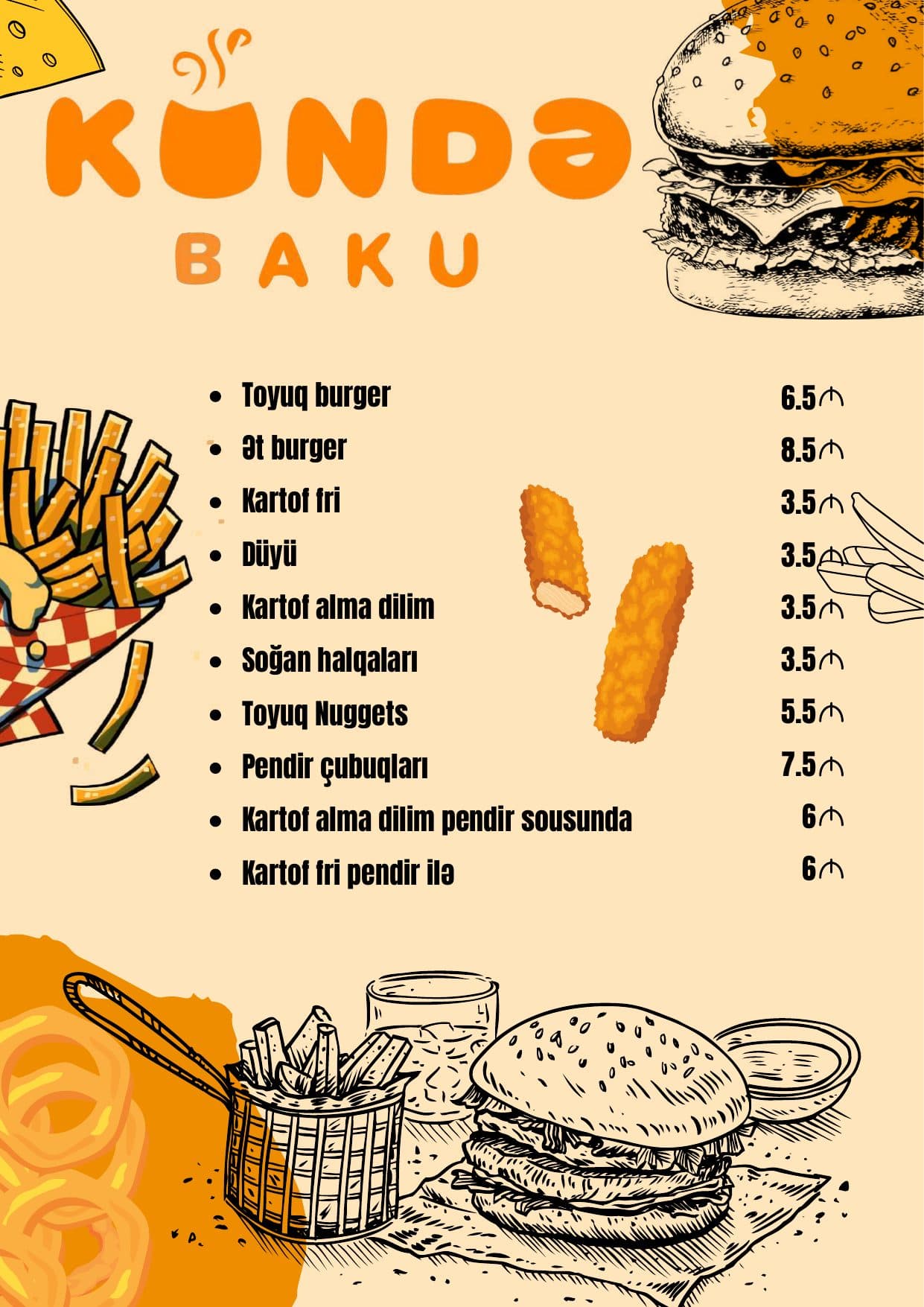 Kündə Baku menyu 7