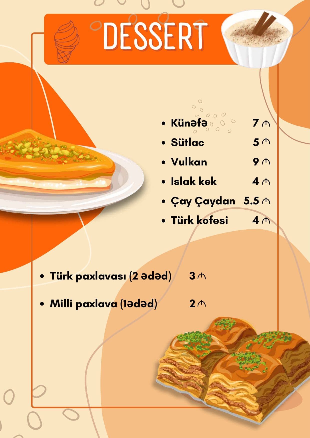 Kündə Baku menyu 11