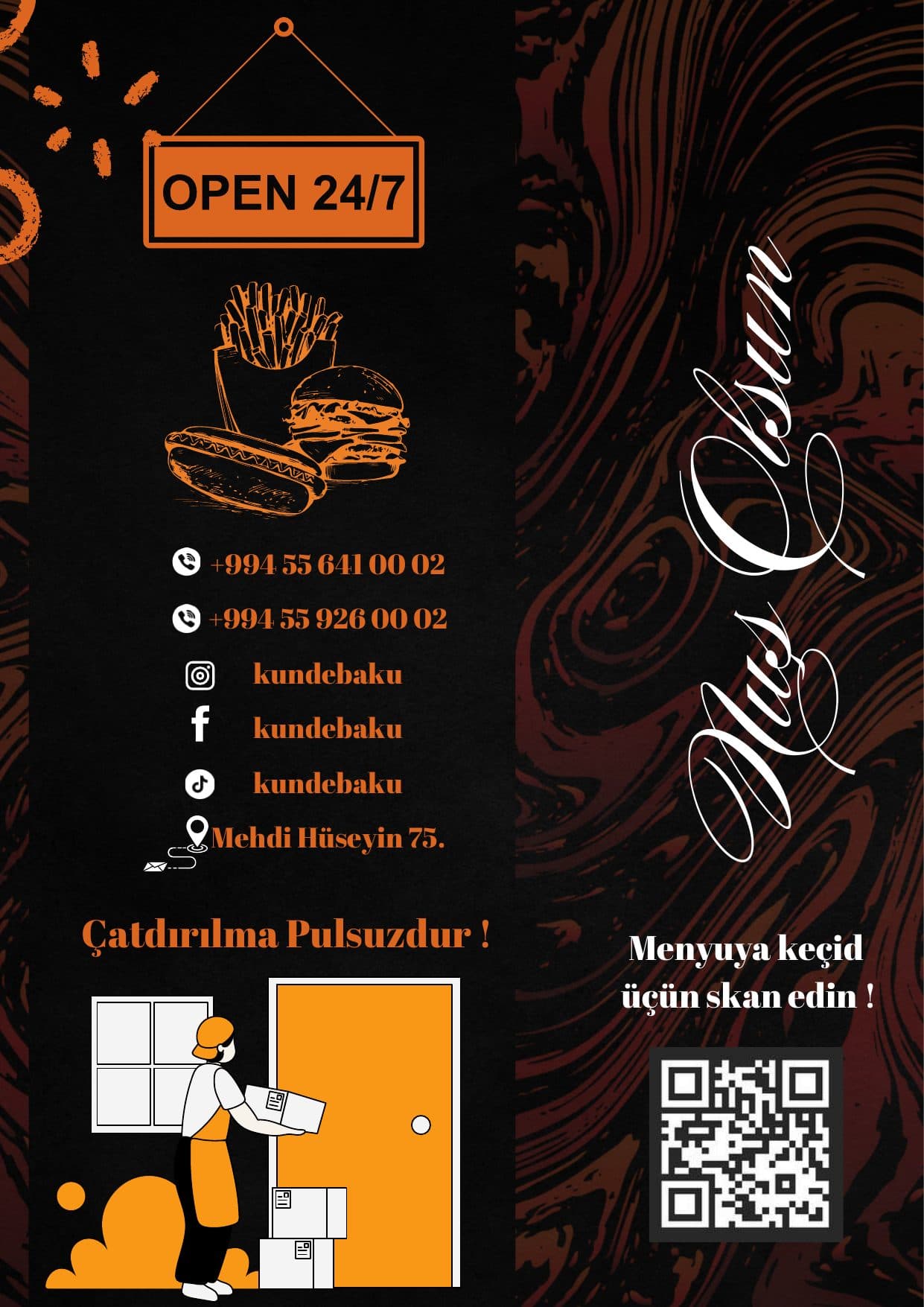 Kündə Baku menyu 1