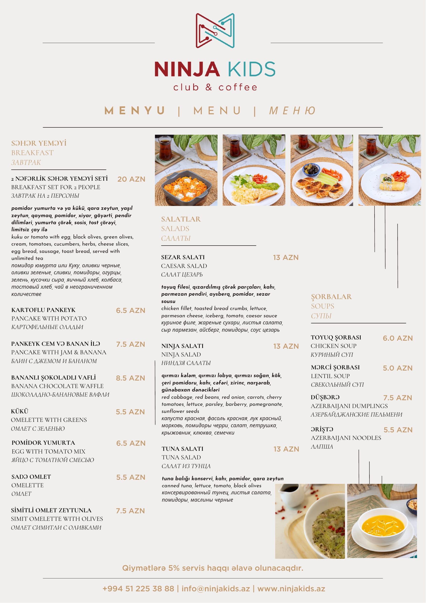 Ninja Kids Club & Coffee menyu 1