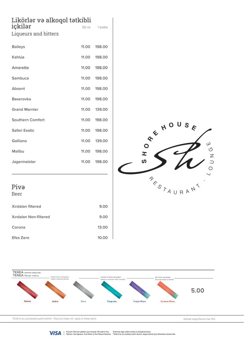 Shore House Restaurant menyu 7