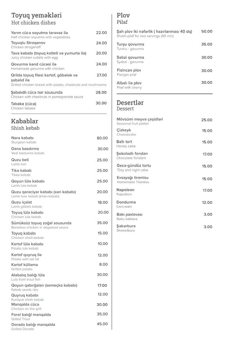 Shore House Restaurant menyu 3