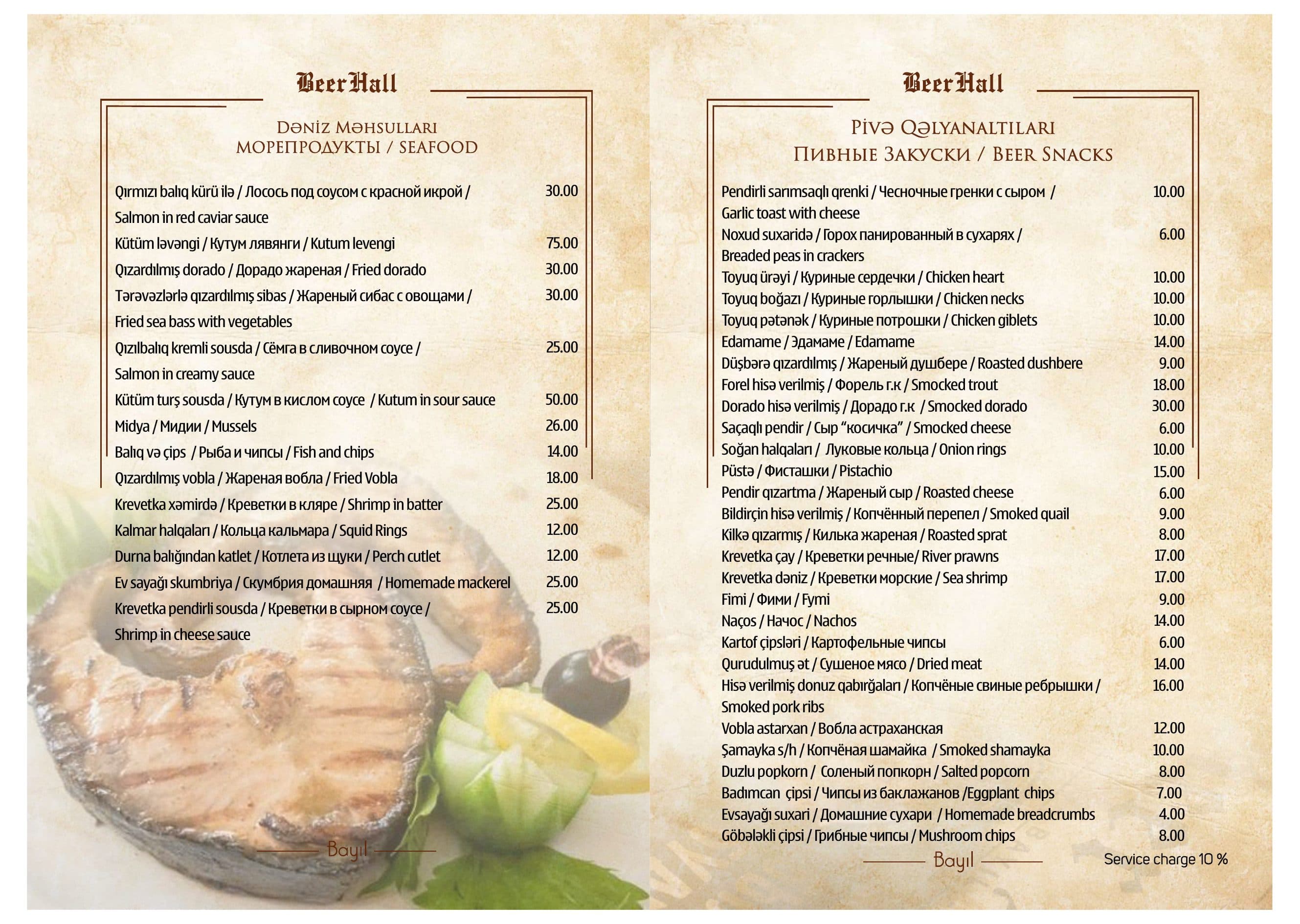Beer Hall menyu 1