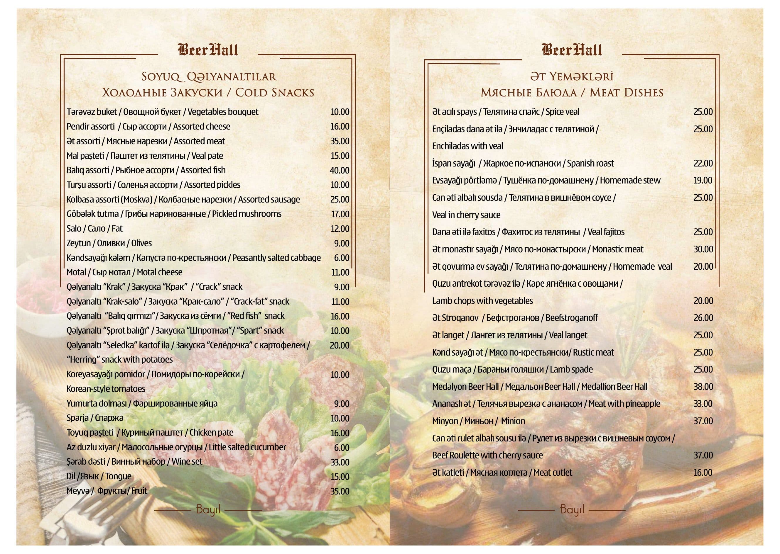 Beer Hall menyu 2