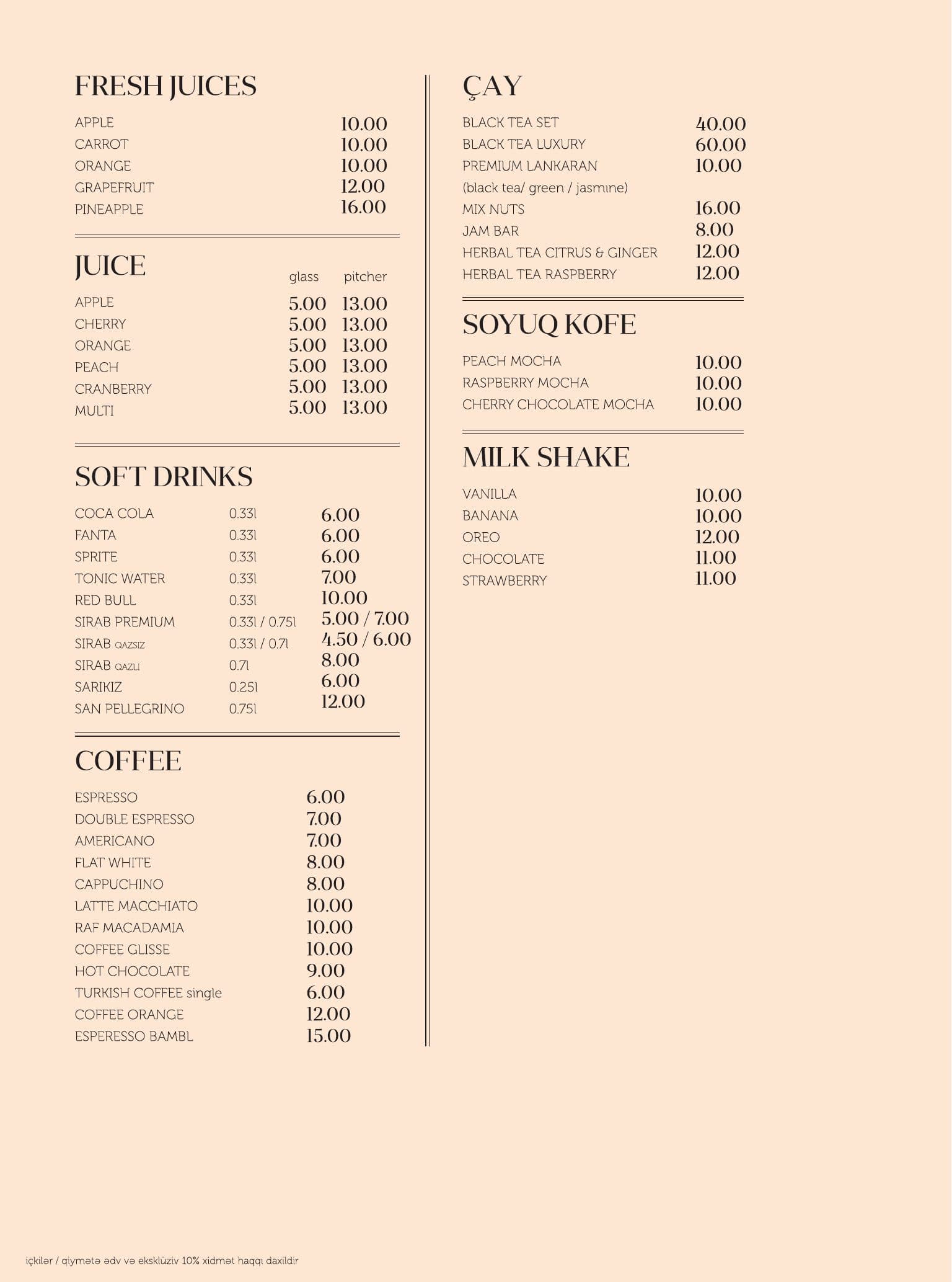 Societe Baku menyu 40